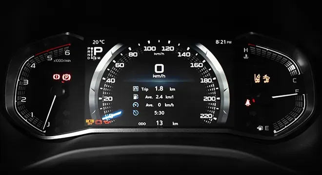 Painel de instrumentos 7" na versão LSE